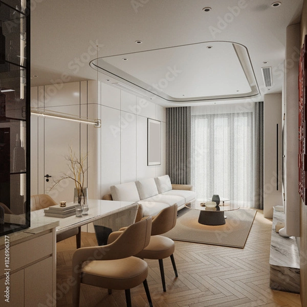 Obraz interior luxury apartment comfortable suit lounge