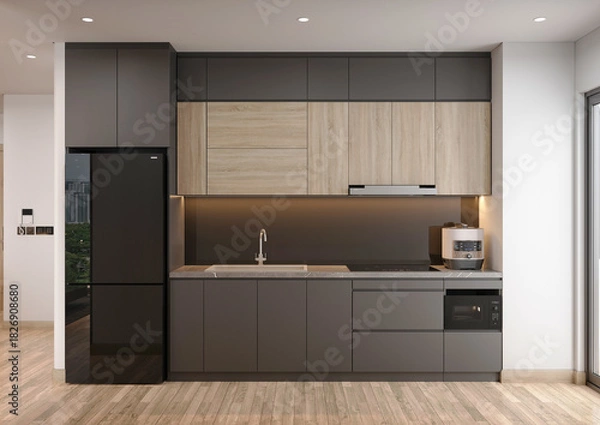 Obraz modern kitchen interior with kitchen