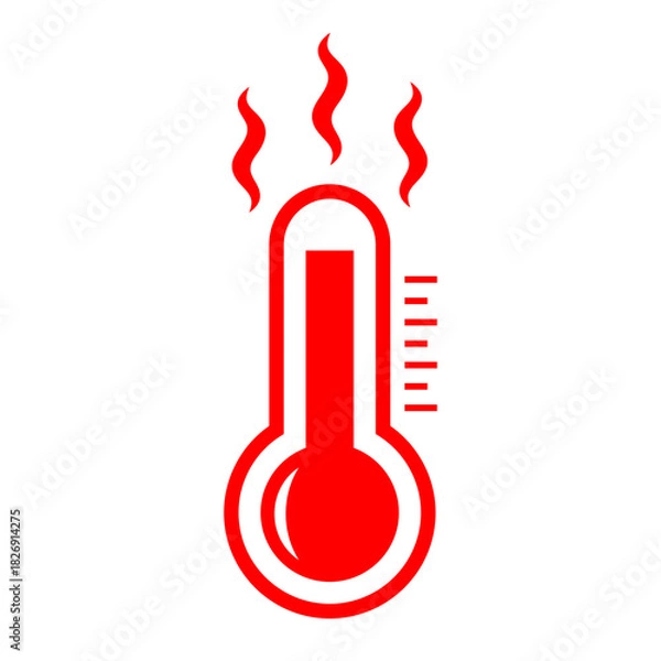 Obraz Hot temperature vector icon, overheat symbol