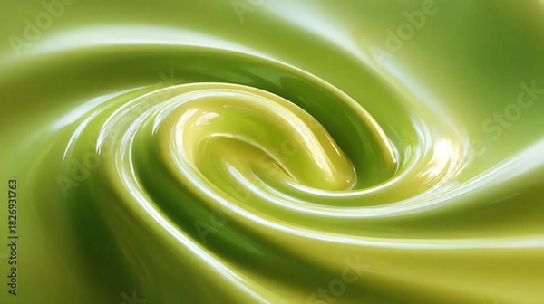 Obraz Mesmerizing Iridescent Chartreuse Metallic Liquid Chrome Ripple on a Vibrant Green Swirl Background Capturing the Essence of Fluid Dynamics and Artistic Elegance