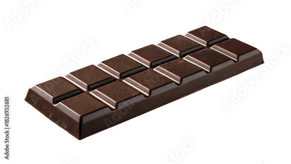 Fototapeta Dark Chocolate Bar Temptation: A close-up shot of a rich, dark chocolate bar, its smooth surface and enticing aroma promising a moment of pure indulgence.