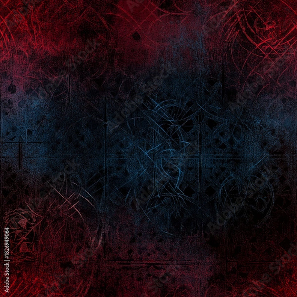 Obraz Abstract background with dark red and blue textures and patterns  