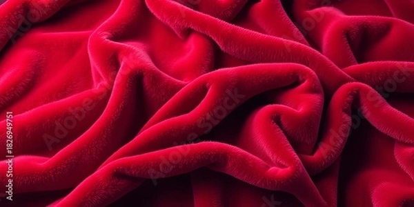 Obraz Deep crimson velvet, plush pile, soft sheen, luxurious drape,  elegant,  background