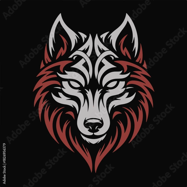 Obraz Tribal Wolf Head Vector Illustration