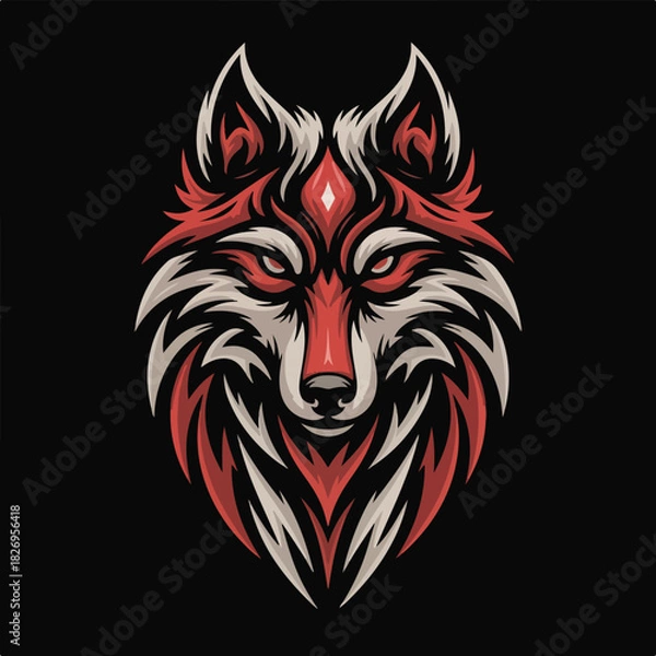 Obraz Tribal Wolf Head Vector Illustration