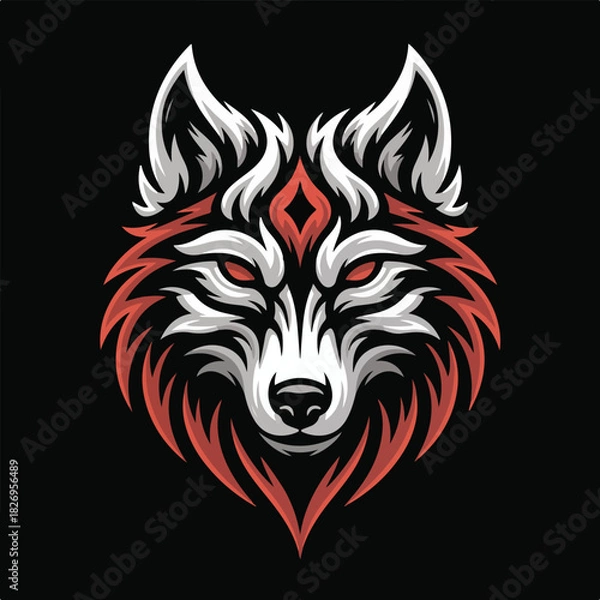 Obraz Tribal Wolf Head Vector Illustration