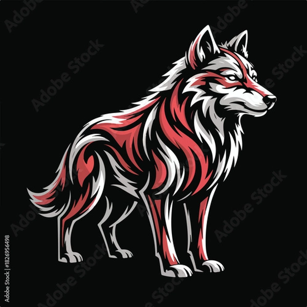 Obraz Tribal Wolf Head Vector Illustration