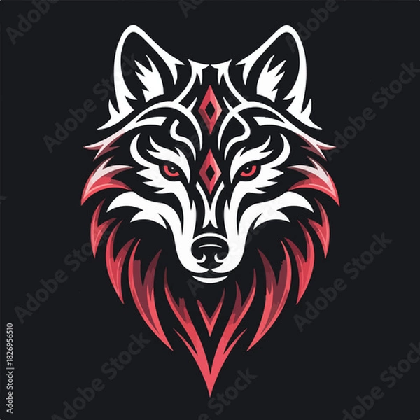 Obraz Tribal Wolf Head Vector Illustration