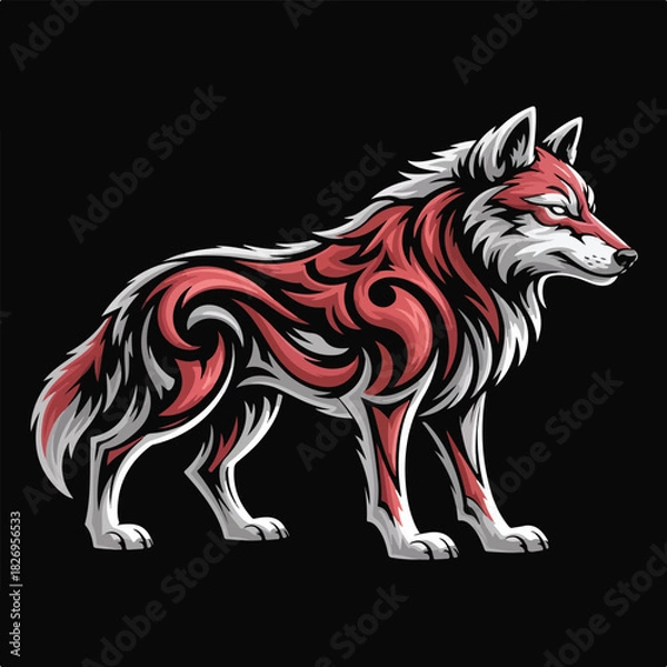 Obraz Tribal Wolf Head Vector Illustration