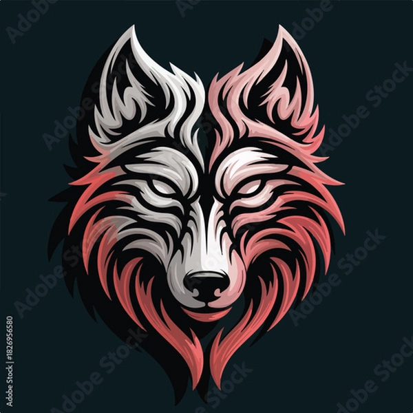 Obraz Tribal Wolf Head Vector Illustration