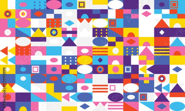 Obraz Geometric Shapes Pattern Colorful Abstract Background Design vector