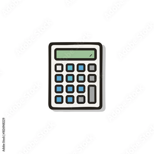 Fototapeta Calculator icon logo flat vector design