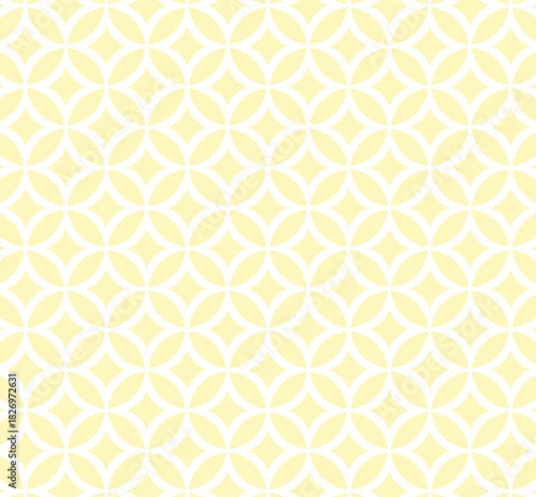 Obraz Soft Yellow Geometric Floral Pattern with Interlocking Circles