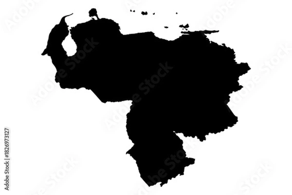 Obraz Venezuela Silhouette Map illustration
