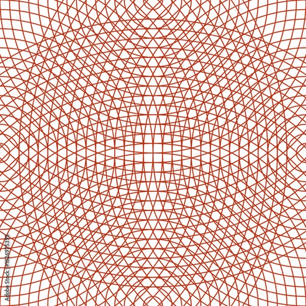 Obraz The image is a pattern of lines and shapes in orange and white. The pattern is intricate and complex