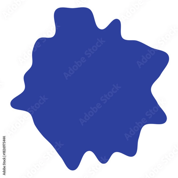 Obraz A blue splatter of paint on a white background