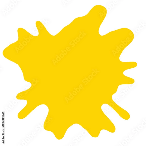 Obraz A yellow splatter of paint on a white background