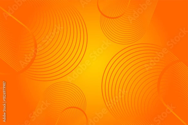 Fototapeta Bright orange backdrop featuring elegant geometric patterns and flowing lines, perfect for contemporary designs.