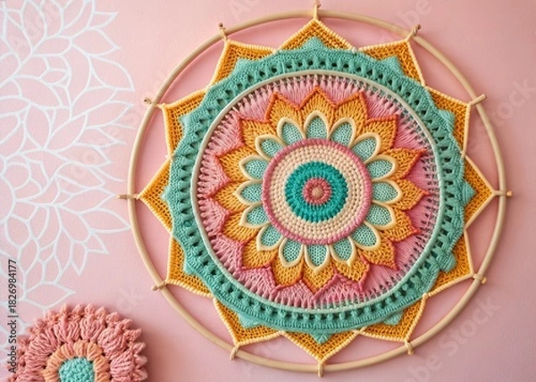 Obraz Crochet mandala wall decor isolated on suitable background