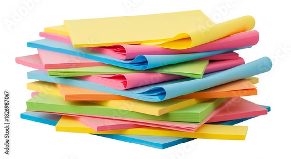 Fototapeta Vibrant Stack of Colorful Sticky Notes