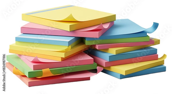 Fototapeta Colorful Stacks of Sticky Notes
