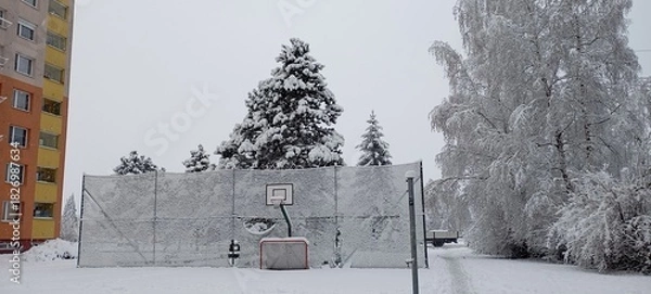 Fototapeta Playground in winter