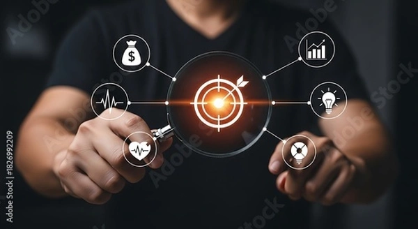 Fototapeta Magnifying Your Vision Setting Smart Goals for Optimal Performance