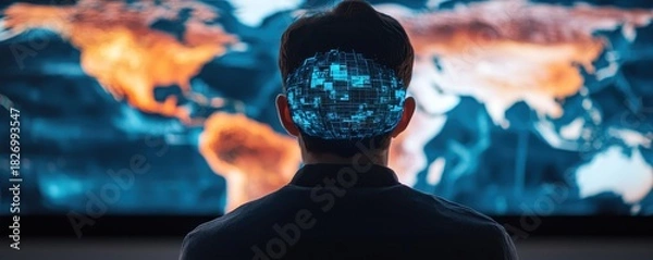 Obraz Digital Mind Mapping Concept with Global Projection Effect