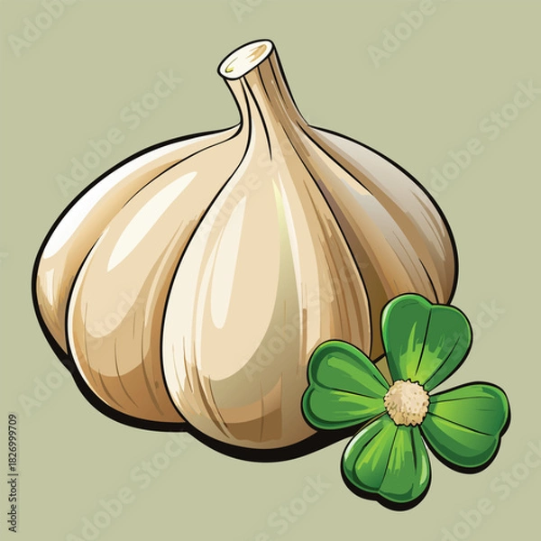 Obraz vector illustration of garlic