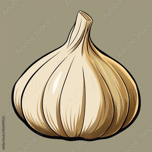 Obraz vector illustration of garlic