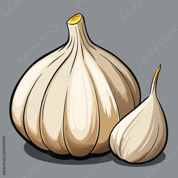 Obraz vector illustration of garlic