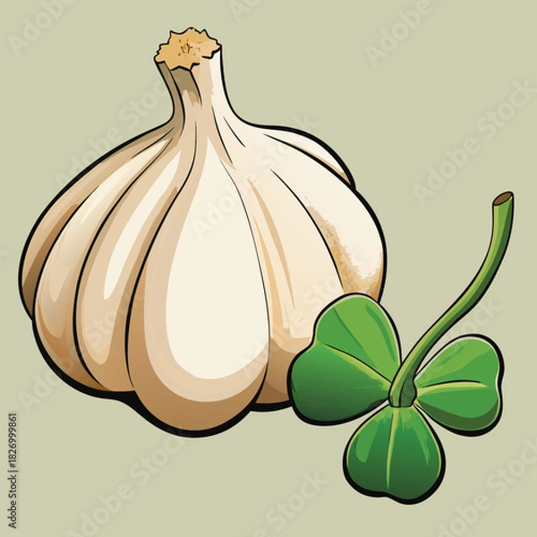 Obraz vector illustration of garlic