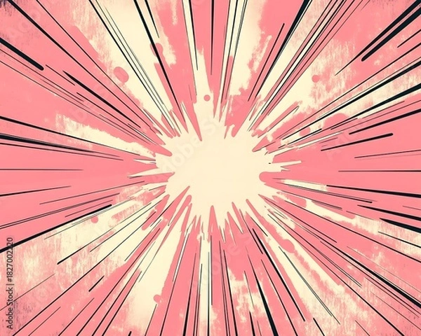 Obraz Pastel pink radiating sunburst background 