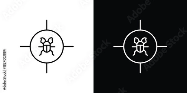 Fototapeta Debug icons vector. doodle. on a white background.