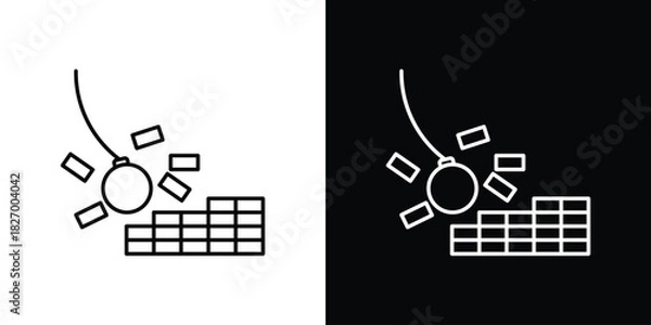 Obraz Demolition icons vector. doodle. on a white background.