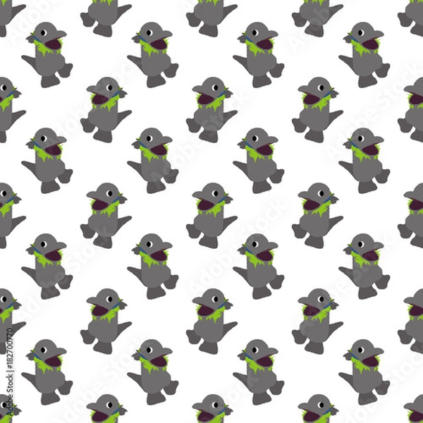 Fototapeta Cute monster background. Seamless pattern.Vector. かわいい怪獣のパターン