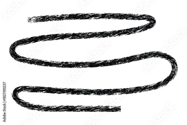 Obraz Hand drawn wavy scribble line creating abstract looping brush stroke texture for decorative design backgrounds.