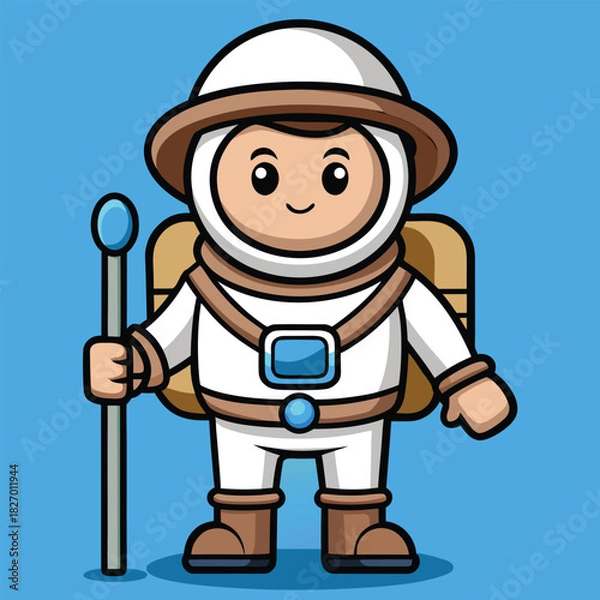 Obraz Vector cartoon illustration of various worker and people characters like a farmer, builder, and mechanic in uniforms and hats