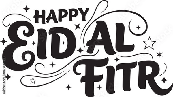 Obraz Elegant Eid al-Fitr Mubarak Arabic Calligraphy with Islamic Geometric Pattern Background