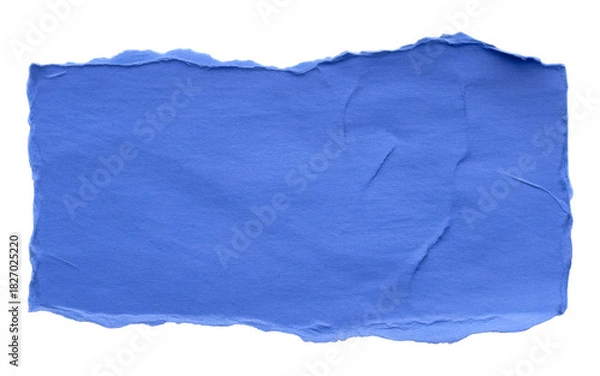 Obraz Piece of blue torn paper isolated on transparent background, providing a textured and vibrant element for design compositions