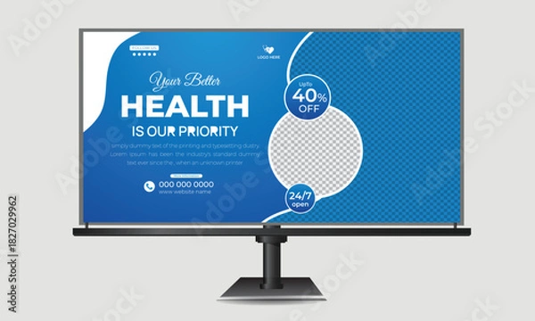 Obraz Health Care and Medical Service Billboard Banner Cover Template Design