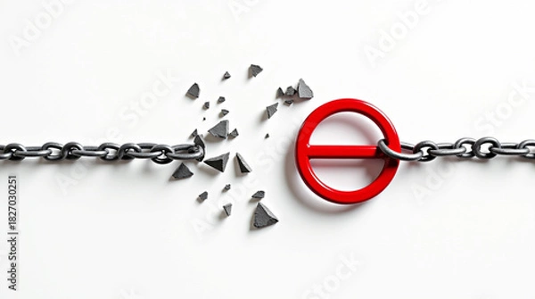 Obraz Break free from limitations and embrace endless possibilities with this powerful symbol of liberation and innovative solutions for overcoming challenges and obstacles