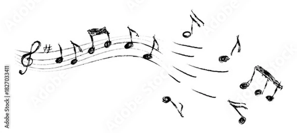 Obraz music notes vector on transparent background