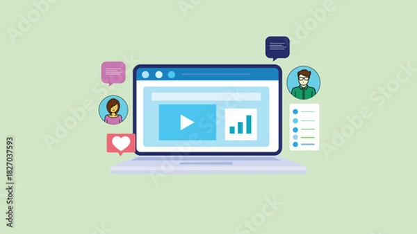 Obraz Digital Social Engagement Strategy with Branded Media Content & Audience Interaction Design