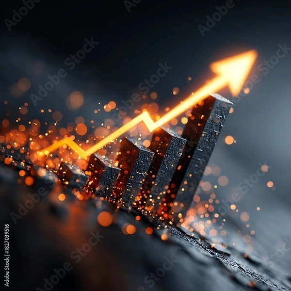 Obraz Bright glowing stock chart high resolution picture