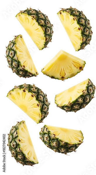 Obraz Fresh Pineapple Slices Tropical Fruit Delights for Culinary Creations and Refreshing Treats