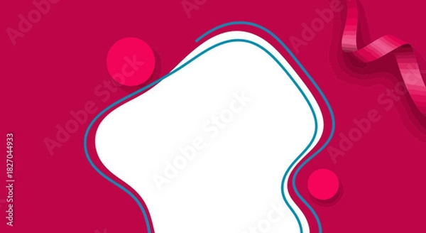 Obraz Modern abstract background with fluid shapes and ribbon elements on magenta background