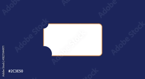 Obraz Elegant ticket frame illustration on dark blue background providing space for text or designs