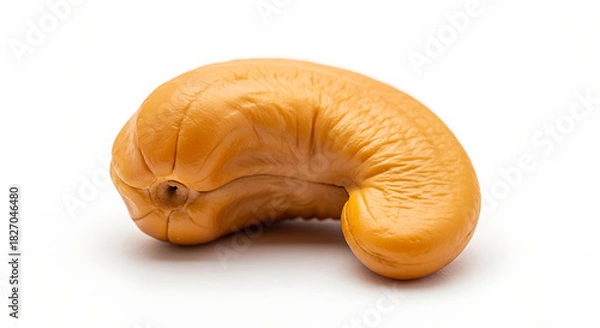 Obraz Close-up of a Cashew Nut on a White Background, Perfect for Food and Nutrition Content