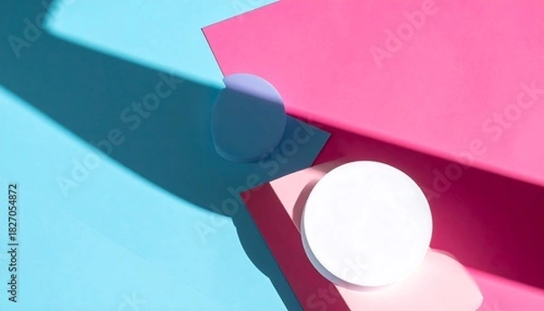 Fototapeta Abstract universal design forms using vivid contrasting colors and soft subtle shading